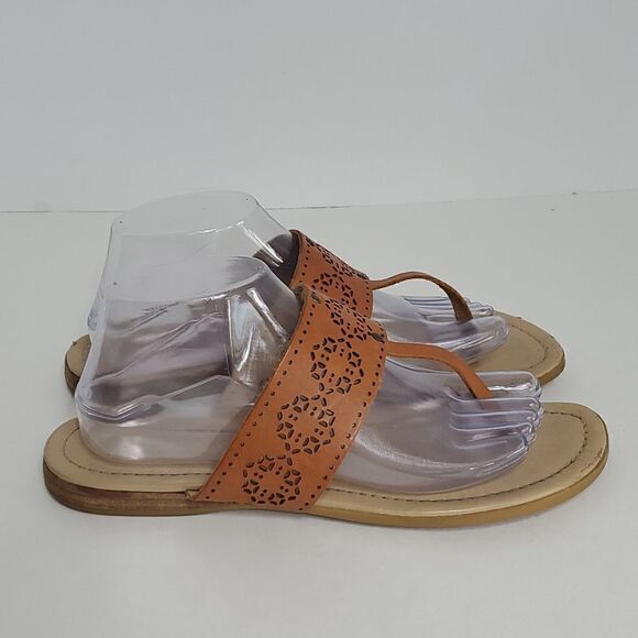 Barbara Barbieri Leather Laser Cut Sandals Size 9.5 - Picture 1 of 11
